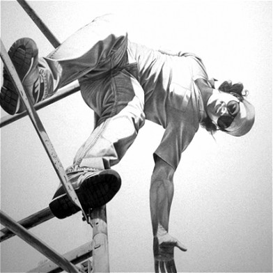 The artist as himself. Pencil drawing, 1993.